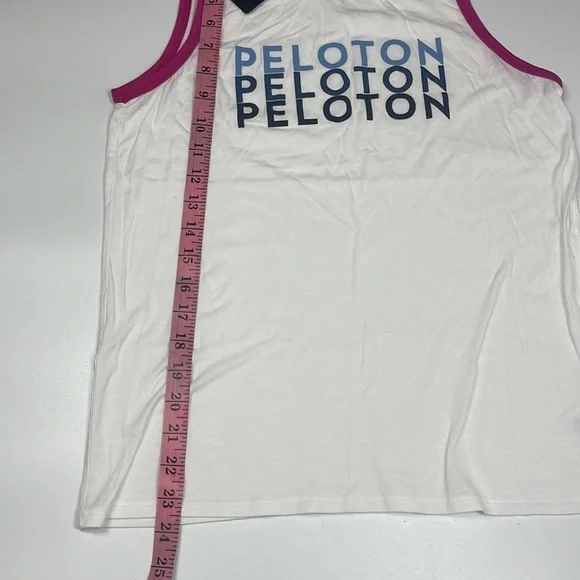 NWT Peloton Ringer Muscle Tank Top White Pink Blue Women's XS - Picture 7 of 7